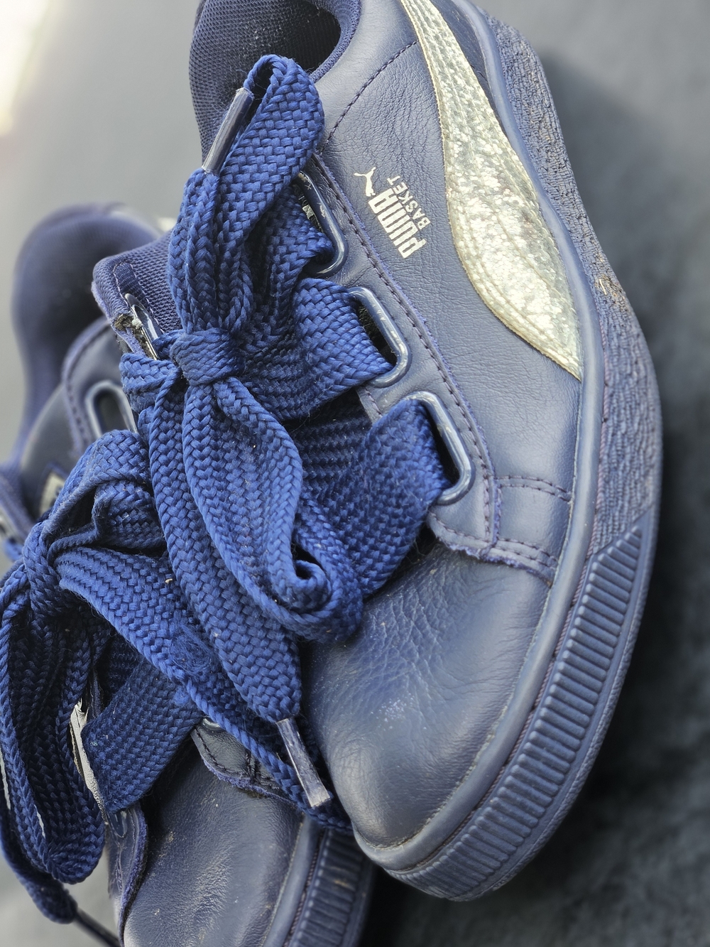 Puma Basket Women's Navy Lace-Up Sneakers